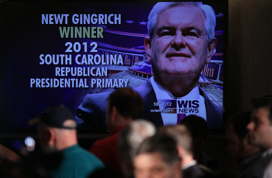 GOP Candidate Newt Gingrich Holds Primary Night Gathering