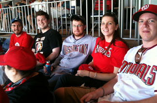 Fans at a Washington Nationals game against the Philadelphia Phillies