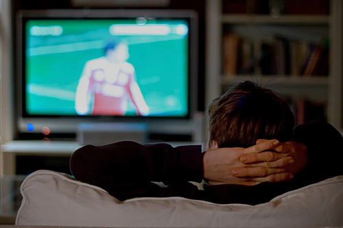 watching tv