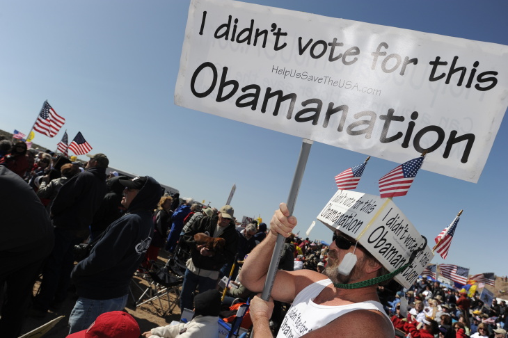 Tea Party supporters attend a Tea Party
