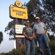 Hitching Post partners Frank Ostini and Gray Hartley pose in the spot where thousands of tourists have snapped pictures since "Sideways"was released in 2004.