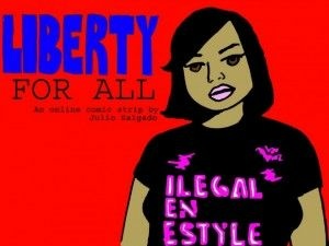 Libertad, the heroine of Julio Salgado's "Liberty for All" comic strip