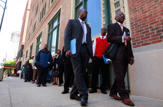 Unemployment in America grinds on as job seekers confront a weak recovery.