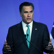 Mitt Romney Addresses The Newspaper Association Of America Meeting In DC