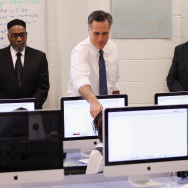 Romney Visits Philadelphia Charter School