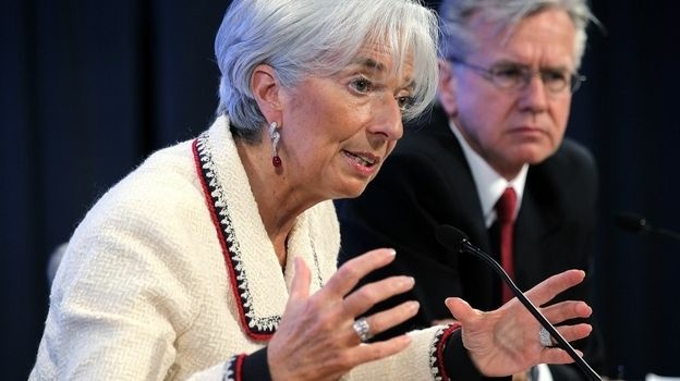 International Monetary Fund Managing Director Christine Lagarde made the case for an international crisis fund at a briefing in Washington on Thursday.