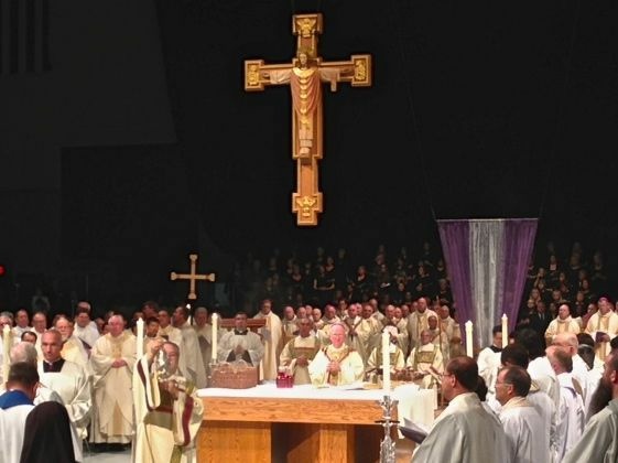 Kevin W. Vann (center) became the fourth bishop of Orange at an installation ceremony in Irvine.