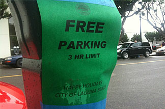 A parking meter in Laguna Beach gets into the holiday spirit.
