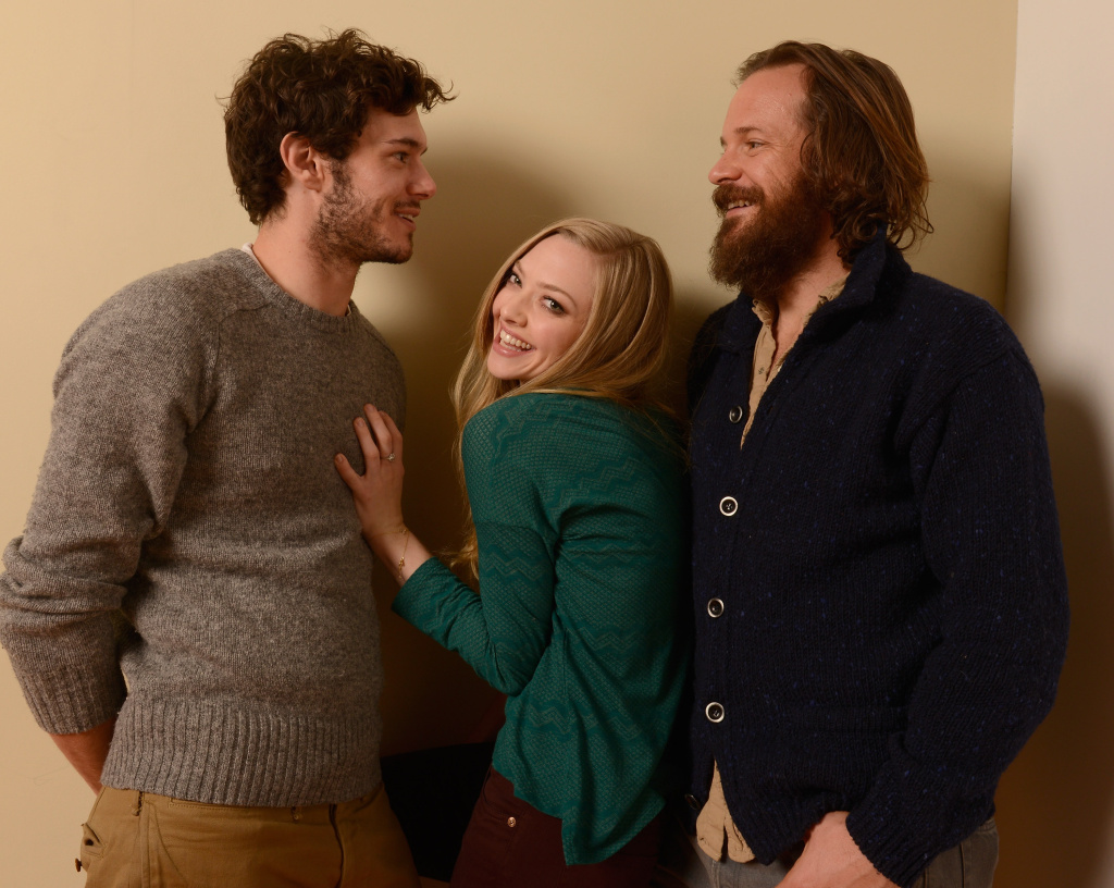 Actors Adam Brody, Amanda Seyfried and Peter Sarsgaard pose for a portrait during the 2013 Sundance Film Festival.