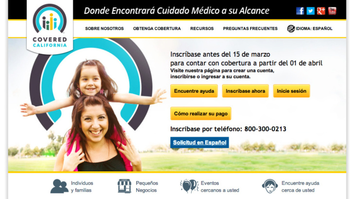 Covered California's Spanish-language website.