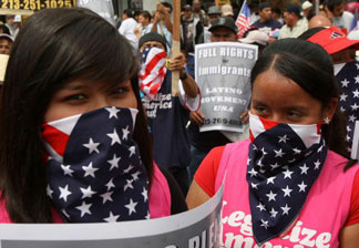 Demonstrators at a Los Angeles May Day rally for immigrant rights in 2009. The last major immigration reform attempts in Congress in 2006 and 2007 drew large crowds of supporters to marches around the country, but these events have grown smaller in recent years.