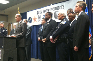 Los Angeles County Sheriff Lee Baca announces on Wednesday, Feb. 16, 2011, the indictment of 88 alleged members of the Armenian Power street gang. They were busted by some 800 officers from nine local and federal law enforcement agencies.