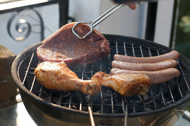 Food on a barbecue grill. The L.A. Public Health Department offered safety tips for this Memorial Day weekend on how to enjoy a cookout safely.