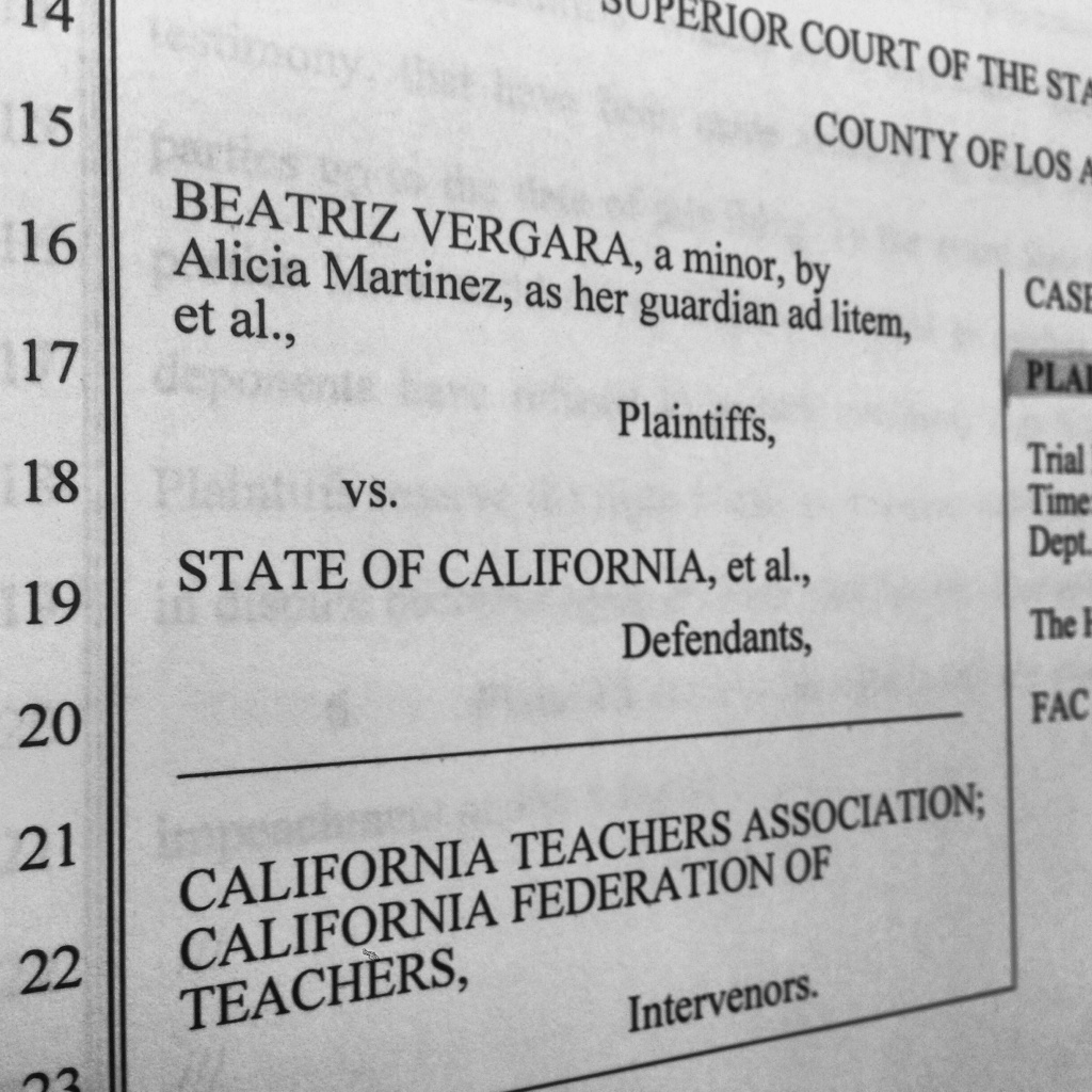 The Vergara v. California lawsuit challenges state teacher job protections as unconstitutional.