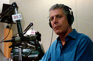 Anthony Bourdain in KPCC's downtown bureau