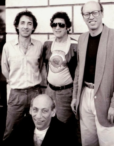 Harry Shearer, Scott Kelman, Paul Krassner, and Peter Bergman, photographed for "Peter, Paul, and Harry" at MOCA.