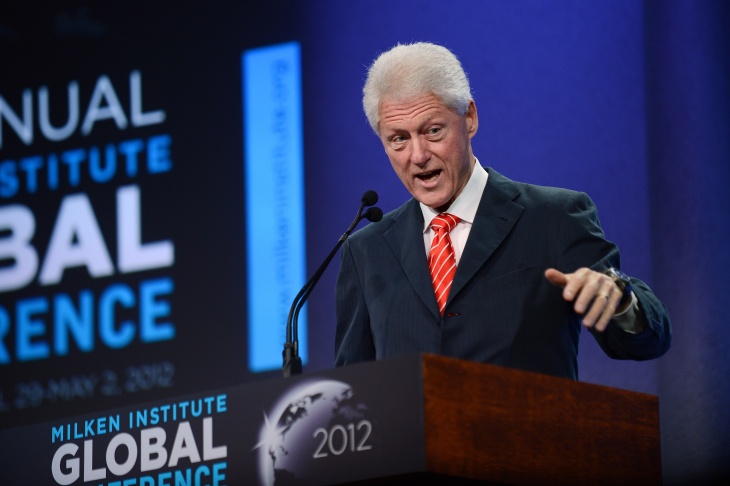 Former US president Bill Clinton speaks
