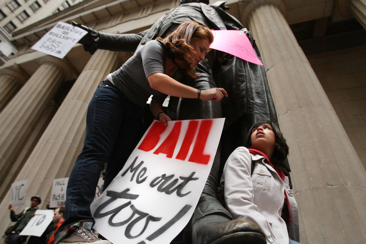 Rally At Wall Street Protests Financial Bailout