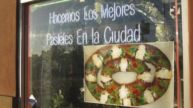 The window of the El Molino Real bakery in Lawndale, Calif., January 3, 2011