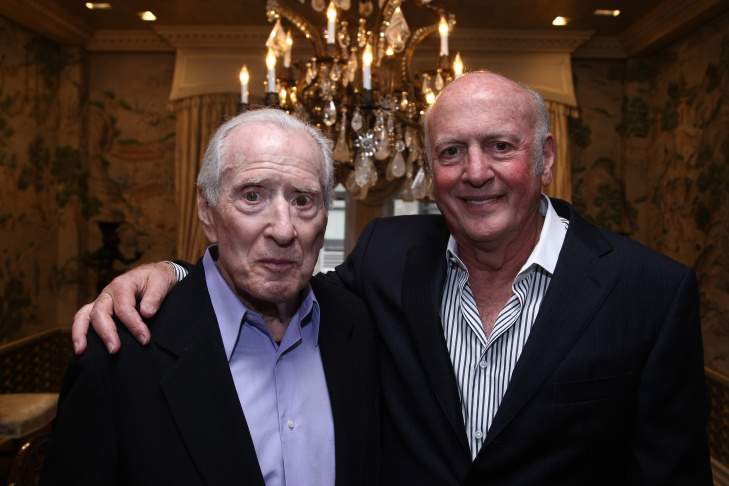 Songwriters Jerry Leiber (L) and Mike Stoller at the release party for their autobiography "HOUND DOG" at a private residence on June 7, 2009 in New York City.