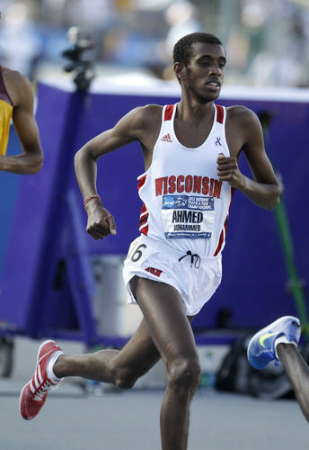 Mohammed Ahmed runs at the NCAA championships in June in Des Moines, Iowa. He's representing Canada at the Olympics and had to decide whether to fast for Ramadan this year.