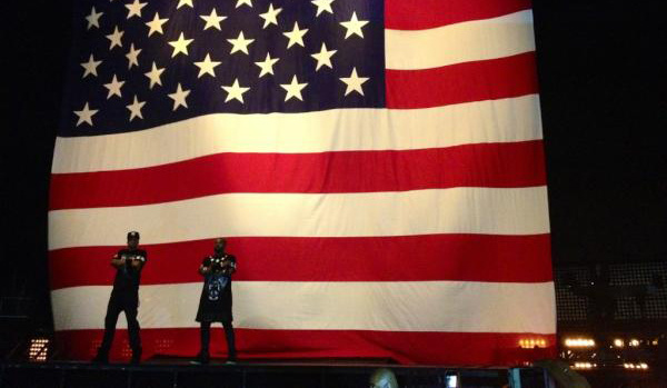 Jay-Z and Kanye West's "Watch The Throne" concert at Staples Center, Dec. 12, 2011.