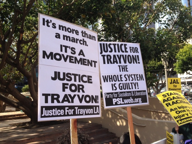 Signs of support for Trayvon Martin