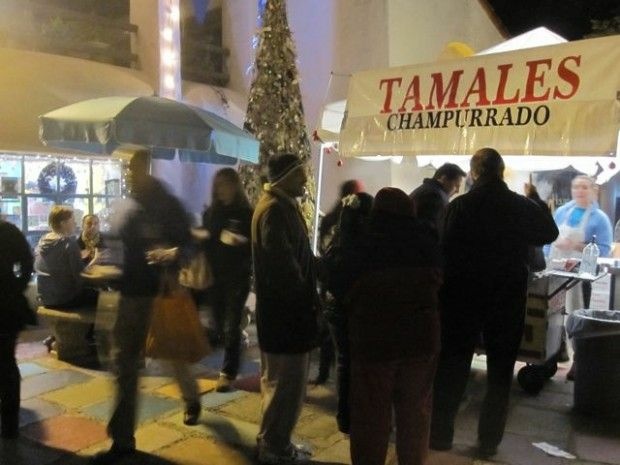 Cold revelers, hot tamales. December 3, 2010
