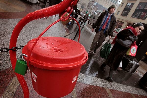 Salvation Army Bell Ringers Take Donations During Holiday Season