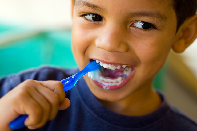 The U.S. Preventive Services Task Force recommends that, in order to preserve the oral health of children five or younger, primary care clinicians administer fluoride varnish to all children and provide fluoride supplements to some others.