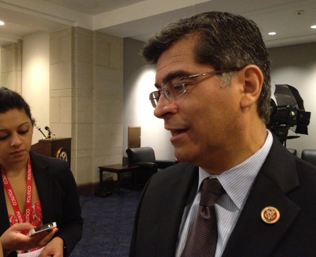 House Democratic Caucus Chairman Xavier Becerra usually takes questions from reporters; tonight he wants to hear from constituents on Syria