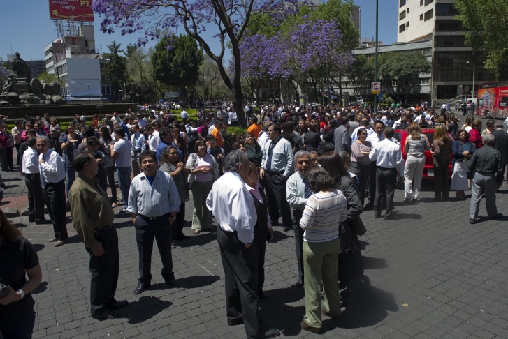 People remain out in the streets in Mexi