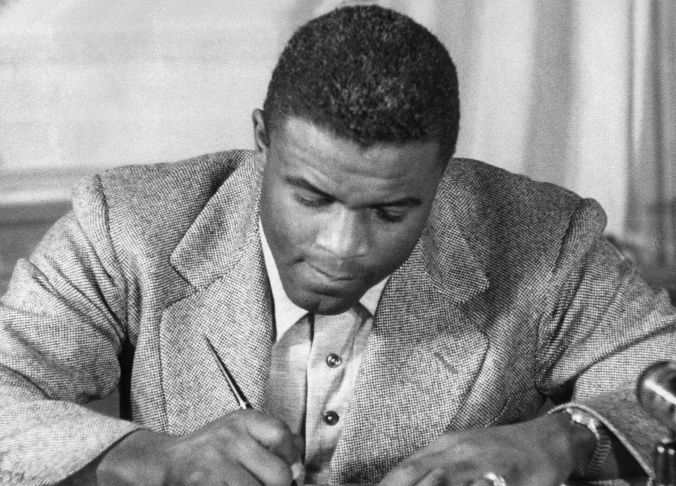 Undated photo of US baseball star Jackie Robinson