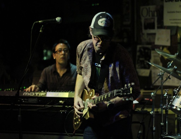 Guitarist Joe Bonamassa and keyboardist Renato Neto in Rock Candy Funk Party record release concert, the Baked Potato, Jan. 23, 2013