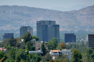 Warner Center in Woodland Hills seen from afar.