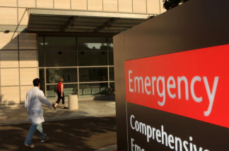 The emergency entrance to Ronald Reagan UCLA Medical Center is seen on October 9, 2008 in Los Angeles, California.