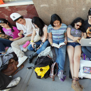 Teen Fans Of The Hunger Games Wait In Line For Actor's Appearance