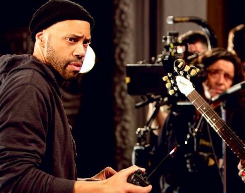 Screenwriter John Ridley on set of his film "All Is By My Side"