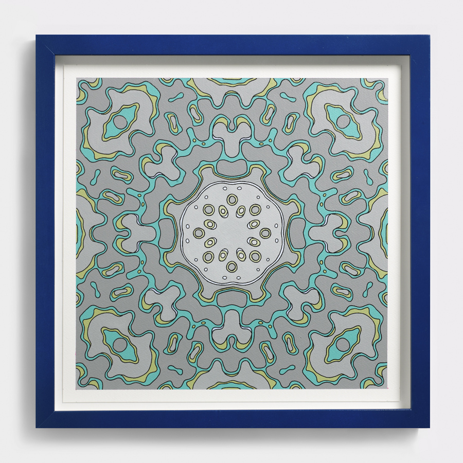 Edward Lightner's "Diana Miat Mandrel," (15” x 15” framed acrylic and ink on paper with frame, 2012)