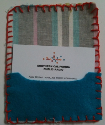 Cardholder sewn by KPCC's Alex Cohen.