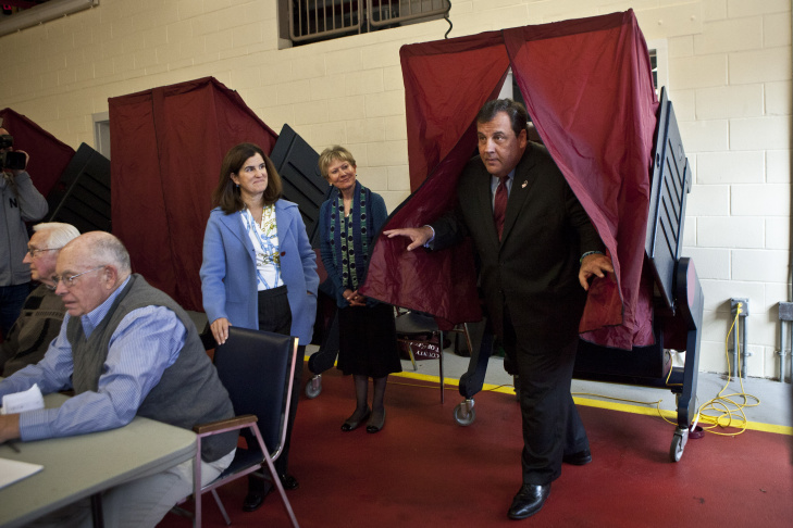 Gov. Chris Christie Casts His Vote In New Jersey's Gubernatorial Election