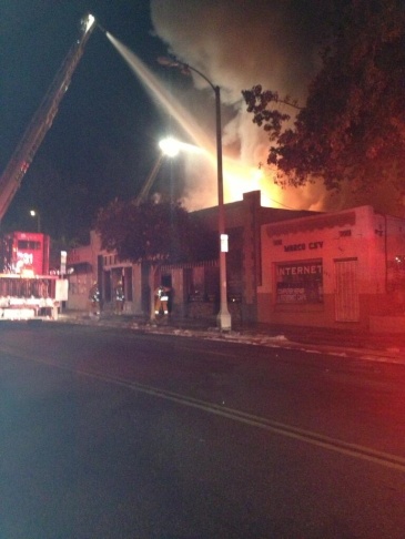 Pasadena strip mall fire