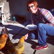 Anna Goeser and some hens