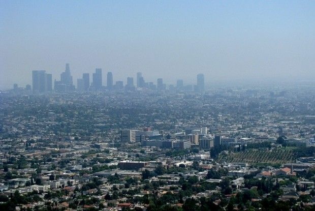 The skyline as seen from the Griffith Observatory, August 2010