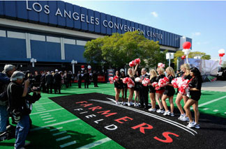 L.A. Event Center and NFL Stadium press conference for the proposed Farmers Field in downtown LA on Feb. 2, 2011.