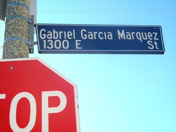 Gabriel Garcia Marquez was honored in 2003 when part of Clarence Street, which had been home to a Boyle Heights gang, was renamed Gabriel Garcia Marquez Street.