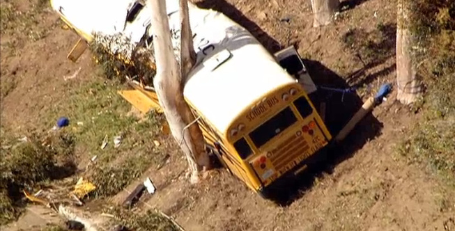 Twelve people, three of them critical, were treated for injuries after a bus crash in Anaheim Hills.