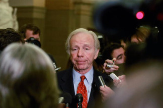 Sen. Joseph Lieberman (I-CT) speaks to reporters about the health care reform bill on December 15, 2009 in Washington, DC.
