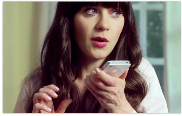 Zooey Deschanel in an Apple iPhone ad