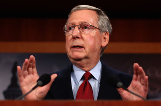 Senate Minority Leader Mitch McConnell (R-KY) delivers the Republican response to President Barack Obama's address on health care reform at the U.S. Capitol March 3, 2010 in Washington, DC. McConnell said that, if passed, health care reform legislation would turn this autumn's congressional elections into a national referendum on the health care issue.